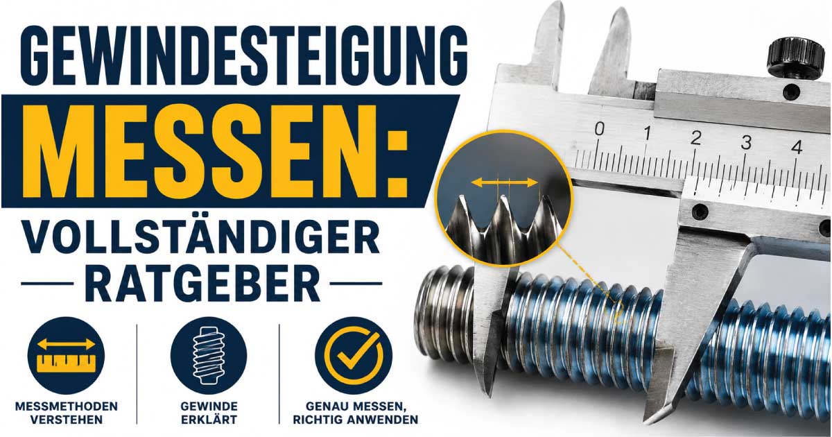 Gewindesteigung messen mit Gewindelehre zur Bestimmung der Steigung und des passenden Gewindetyps