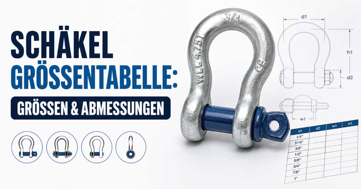 Schäkel Größentabelle