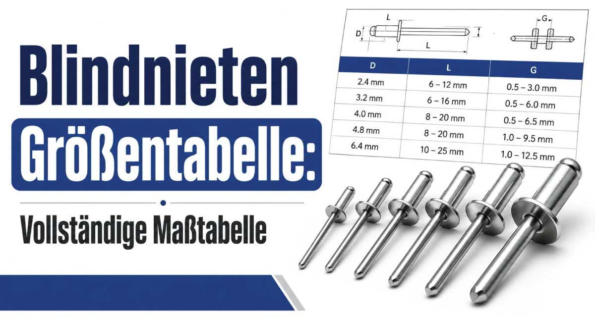 Blindnieten Größentabelle
