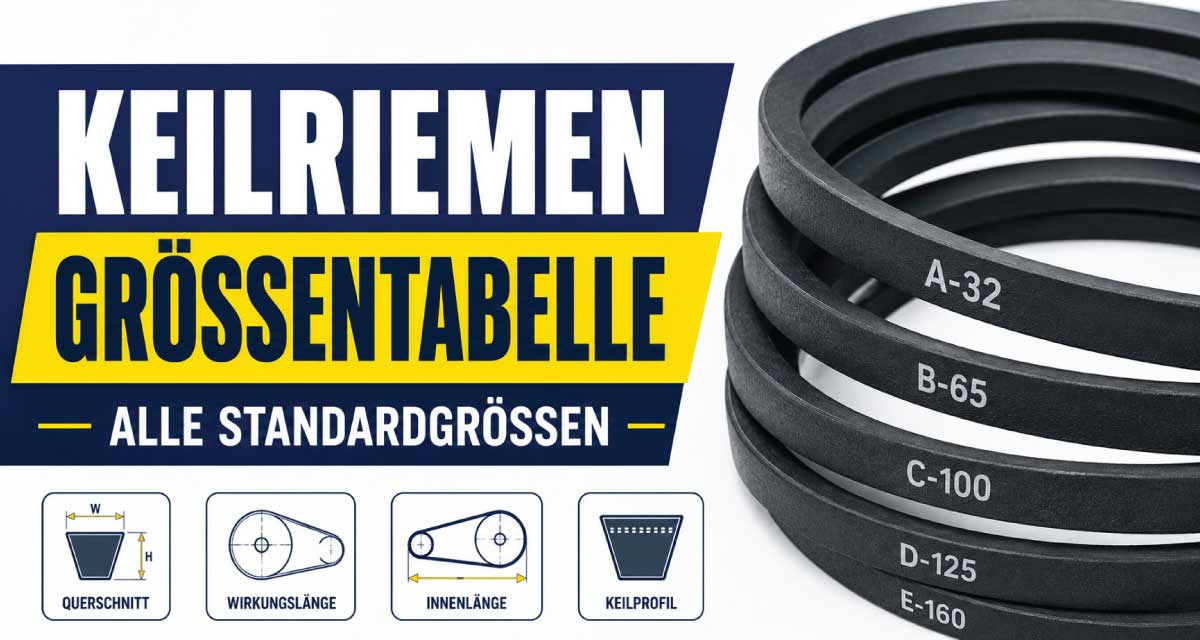 Keilriemen Größentabelle
