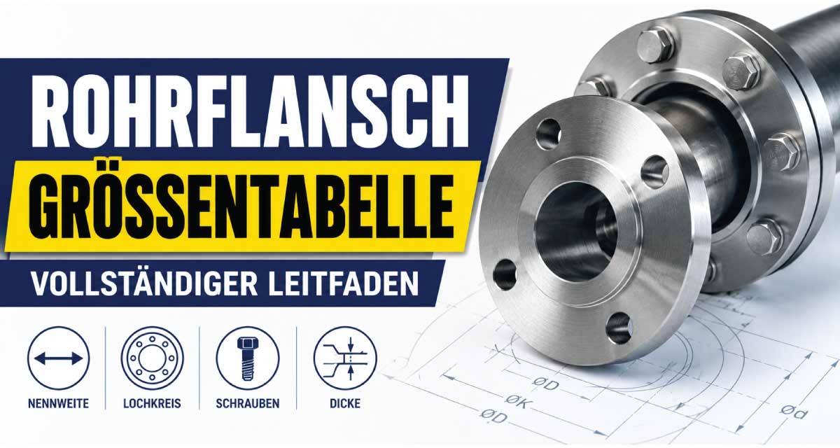 Rohrflansch Größentabelle