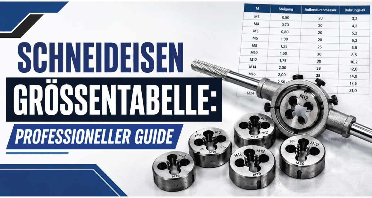Schneideisen Größentabelle